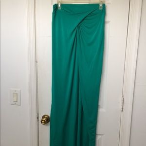Bisou Bisou Green Maxi Skirt Sz S